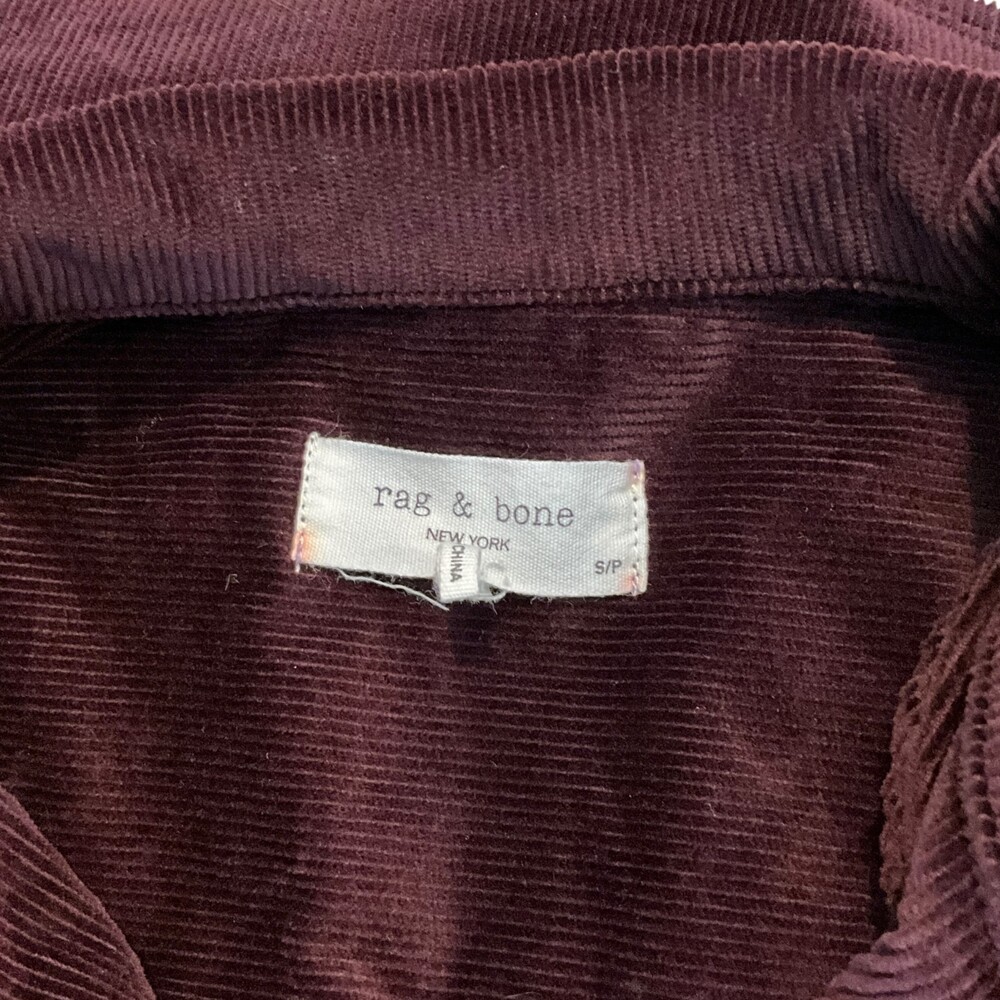 rag & bone Lory Corduroy Shirt Jacket Burgundy Shacket Oversized Size Small S - Picture 8 of 10